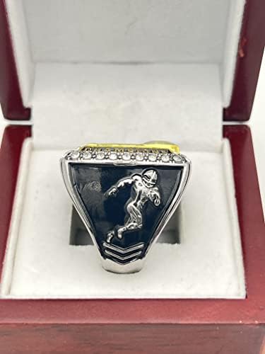Sportski prstenovi s popustom, prsten za nogometnog prvaka - Gunmetal Body, Clear Stones, Nagrada igrača 9-16