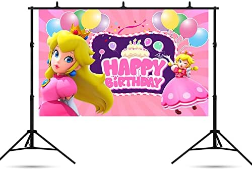 Princeza pozadina za dekoracije za rođendanske zabave, pozadina princeze breskve za Baby Shower Party Cake Table Decorations Supplies,