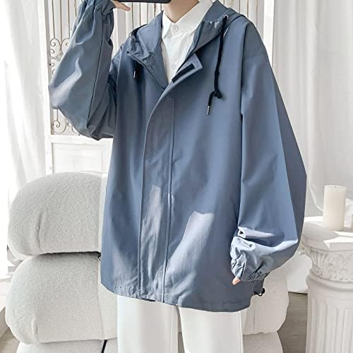Muška opruga i jesenja labava jakna sa kapuljačom Trendi moda Velika veličina gornja jakna muške vunene kapute plave boje
