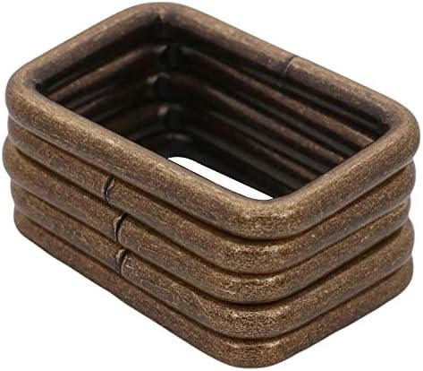 Fenggtonqii metalni pravokutni prsten kopče kvadratni remen za remen za remen za zavarivanje 1,25 x 0,8, bronza, pakovanje od 6