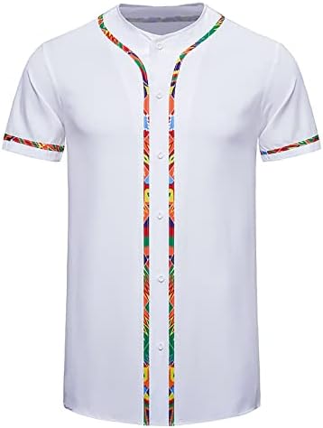 WenKomg1 muške afričke majice majice proljeće ljetne vrhove Vanjske majice kratkih rukava Karosevi sportske majice L0322