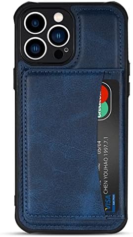 LTJXL futrola za iPhone 13,13 Mini,13 Pro,13 Pro Max, Premium Koža sa držačem za kartice RFID blokirajuća postolja magnetni TPU Folio poklopac otpornog na udarce,plava,13pro 6.1