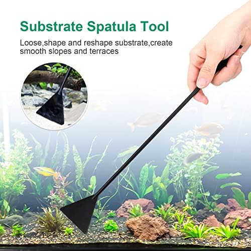 7 U 1 Aquascaping Komplet alata za makaze, alati za biljke akvarijuma od nerđajućeg čelika zakrivljeni & amp; Mahane makaze pincete