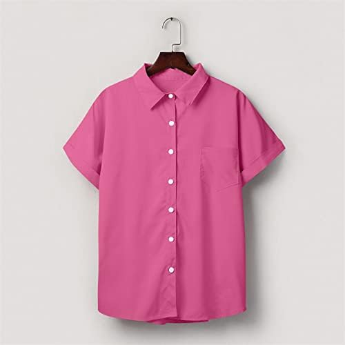Ženska casual v vrat majice dolje majice Čvrsta boja kratkih rukava, TUNIC TUNICS Classic Bluza za majicu