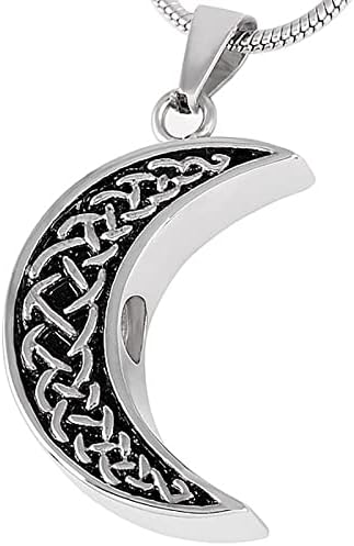 Dotuiarg Moon oblik od nehrđajućeg čelika čuva privjesak urnu - ogrlica za kremiranje za ljudsko / kućni ljubimce pepeo