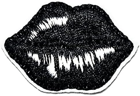 Kleenplus 2kom. Mini crne usne vezeno gvožđe na šiju na značku za farmerke jakne šeširi ruksaci košulje naljepnice aplikacije & dekorativne
