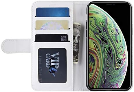 HualuBro iPhone 11 Case, Retro PU kožni novčanik Flip Folio Shockproof telefonski stalak poklopac kućišta sa držačem za kartice i magnetnim zatvaračem za Apple iPhone 11 6.1 inch 2019-Bijela