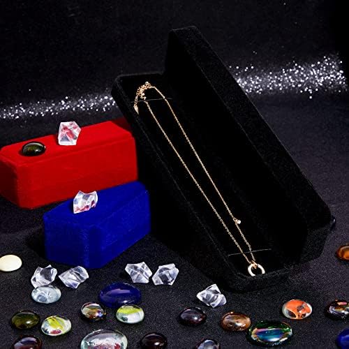 MALE TELVET Prikaz kutije za pohranu nakit ogrlicu Ogrlice zvone narukvice narukvice crvene plave plave crne baršunasti nakit nakit prisutne kutije za duge narukvice ogrlice za pohranu