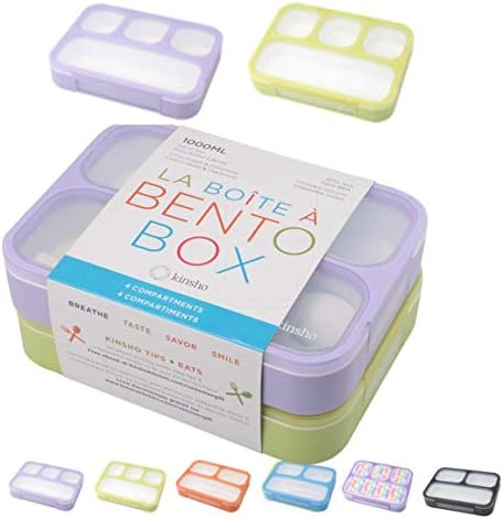Kinsho Bundle of 2x Snack kontejnera za djecu + 2x Bento kutija za dječje ručke kutije za žene odrasli djevojke dječake