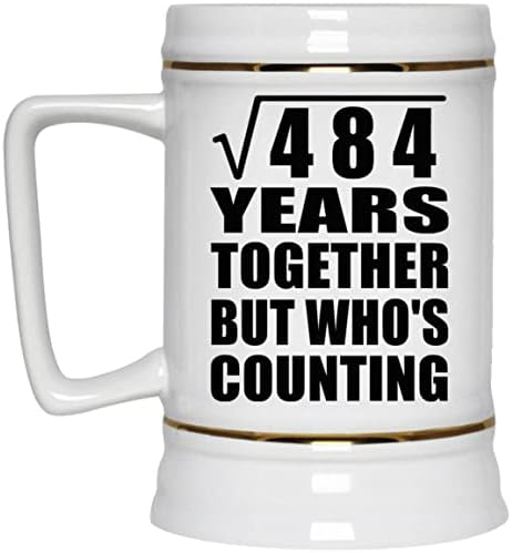 Dizajnirajte kvadratni root 224 godine koji broji, koji broji od 22oz piva Stein keramička tankarda sa ručicom za zamrzivač, pokloni