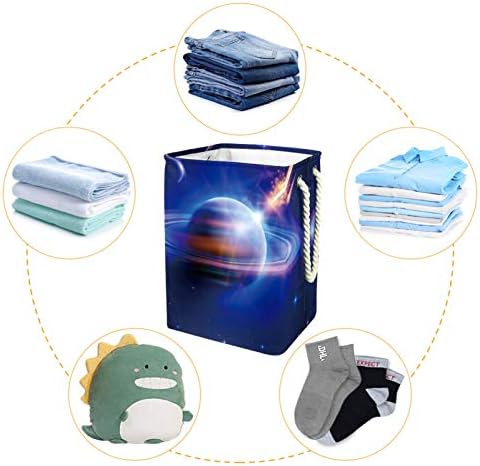 Prostor za pranje veša Starry Sky Galaxy Planet sklopiva korpa za odlaganje veša sa ručkama odvojivi nosači koji dobro drže vodootporne za organizaciju igračaka u vešeraju spavaća soba
