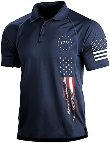 Bmisegm Summer mens Workout Shirts Muška Dan nezavisnosti američke zastave košulje kratki rukav performanse muške visoke T