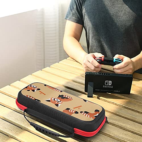 Torbica za nošenje za Nintendo Switch Case slatka crvena Panda i bambus otporan na udarce, zaštitni poklopac tvrde ljuske sa 20 slotova za kartice za igre, unutrašnji džep za Joy-Con & amp; dodatna oprema