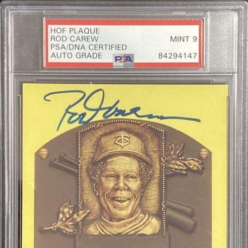 Rod Carew potpisao zlato HOF plaketa razglednica Žuti Blizanci PSA / DNK autogram Mint 9-MLB rez potpisa