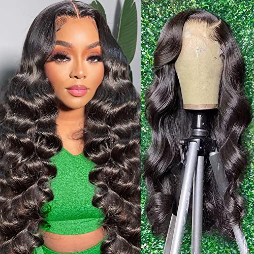 UNHER Body Wave Lace prednje perike ljudska kosa prethodno Počupana 13x4 HD prozirna čipka prednja perika ljudska kosa s dječjom kosom Izbijeljene čvorove 160% gustoće frontalne perike za crne žene prirodna boja bez sjaja