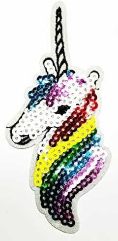 Kleenplus 3kom. Sparkling Unicorn Head vezeno gvožđe na šivati na Patch Fashion Arts crtani dečiji dečiji nalepnici za kostime obući