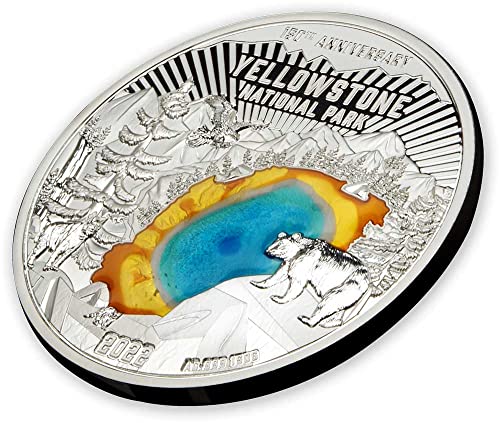 2022 DE Moderna prigodna pomoćna Powercoin Yellowstone 150. godišnjica Srebrni novčić 5 $ Barbados 2022 Dokaz