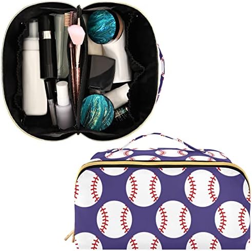 INNEWGOGO bešavna kozmetička torba za bejzbol za žene Travel šminke s prijenosnim ručkama Multifunkcionalna toaletna vrećica Travel