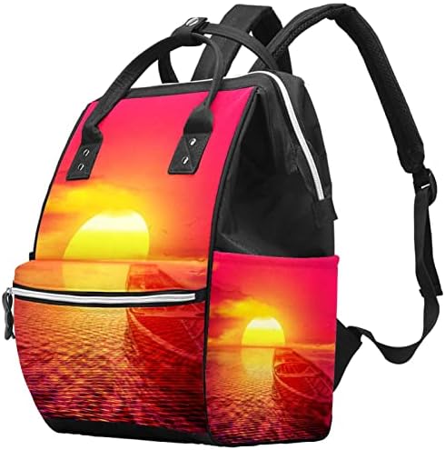 Guerotkr putni ruksak, torba za pelene, ruksačke vrećice pelena, drveni čamac u sumrak