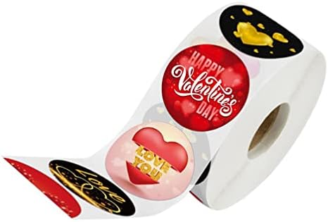 Amosfun Decorative Labels Valentines Day Adhezivne Naljepnice Okruglo Srce Poklon Naljepnice Naljepnice Ukrasni Poklon Naljepnice