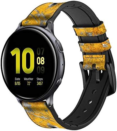 CA0814 Bullet hrđavo žuto metalicne kože i silikonske pametne trake za sat za Samsung Galaxy Watch Watch3, prijenosnik S3 modeli prijenosnici