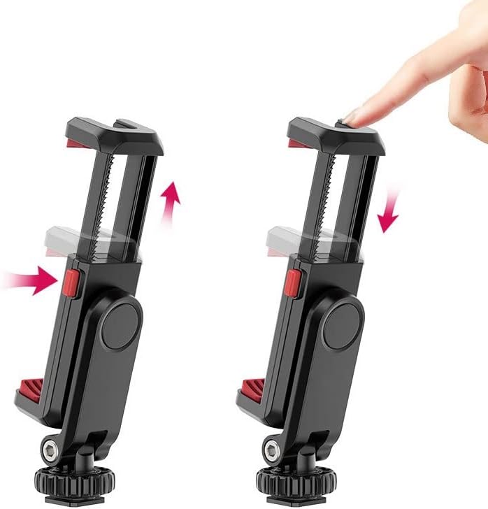 DSFeoigy Telefon Starodni nosač nosača za 360 stupnjeva SmartPhone Vlog vertikalna stezaljka za snimanje sa hladnom cipelom za LED