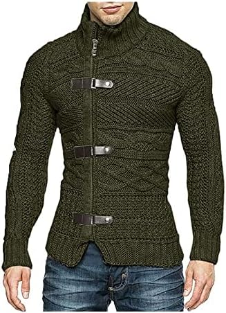 Zimska aktivna plus veličine dugih rukava muškarci klasični čvrsti boja topli džemperi Turtleneck Zipup Fit Knit10