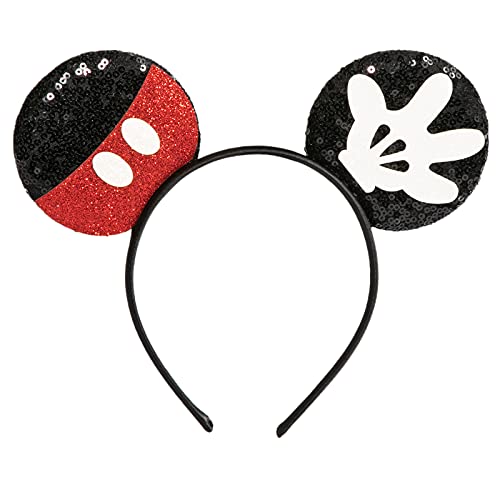 CHuangQi Mouse uši za glavu, dvostrane šljokice, Glitter Hair Band za rođendansku zabavu, Holiday haljine & Cosplay
