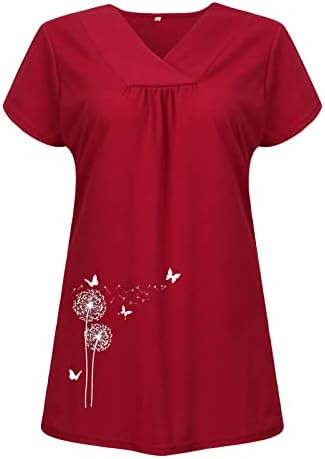 Osnove ženska košulja ljetni vrhovi ženskih kratkih rukava bluza V vrat majica Casual bluza labava košulja obična