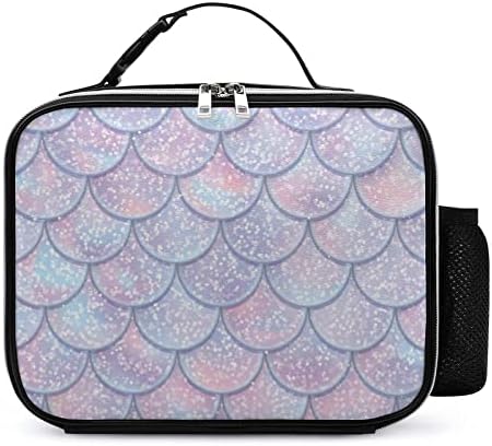 Glitter Fish Mermaid Tail kožna torba za ručak višekratna torba za obrok sa kopčom za Kancelarijska izletnička putovanja