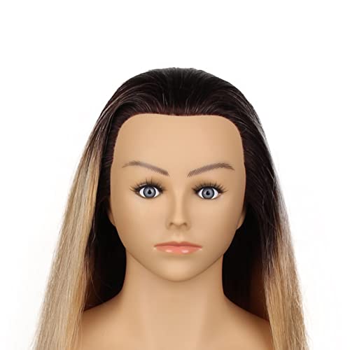 HAIRWAY Mannequin glava ljudska kosa s ramenima 24-26 inča ženska lutka Manikin trening glava Styling pletenica sa stezaljkom za sto za kozmetologiju frizer Barber vežbanje