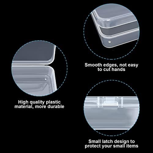 QPEY 30kom Mini plastični kontejneri za skladištenje sa poklopcima, pravougaone prazne kutije organizatora mešovitih veličina za male predmete i zanatske projekte