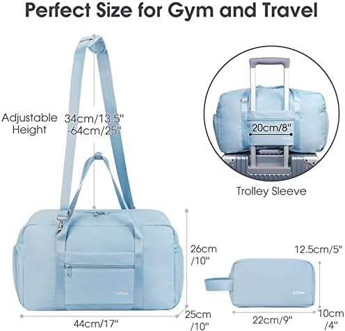 Sportska gym torba, Torbe za noćne rame za tjestende Travel Duffel torba s odjeljkom za cipele Mokri džep Yoga Tote torbe za žene Plavo