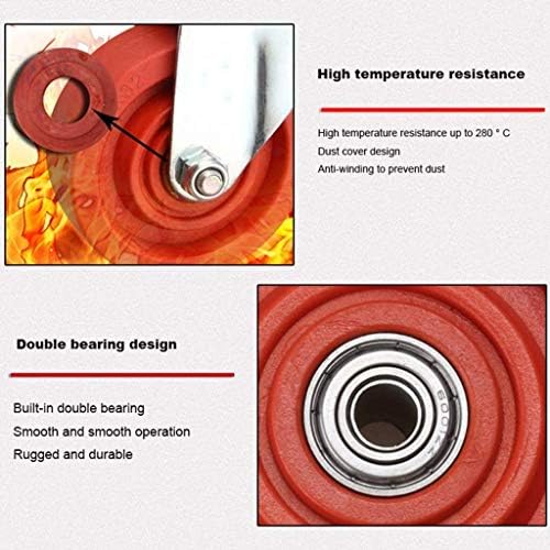 Yiwango Industrijski okretni kotači Kotači za namještaj sa kočnicama, φ75 / 100 mm teška 400kg, dvostruki ležajevi, otporni na habanje,