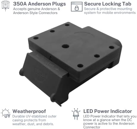 Vision prikolice 350A Anderson priključak Površinski nosač - 350 AMP 600V priključak za prašinu - Zaštita za SB 350 žičane mjerača