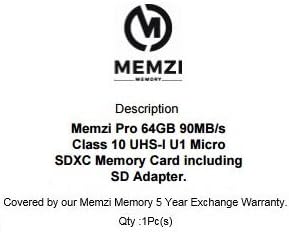 MEMZI PRO 64GB Klasa 10 90MB / s Micro SDXC memorijska kartica sa SD adapterom za Motorola Moto mobilne telefone