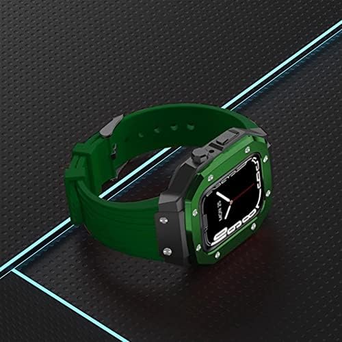 Befia Legura sačari za Apple Watch serija 8 7 6 5 4 SE 45mm 42mm 44mm Luksuzni metalni gumeni od nehrđajućeg čelika Mod Kit Watch