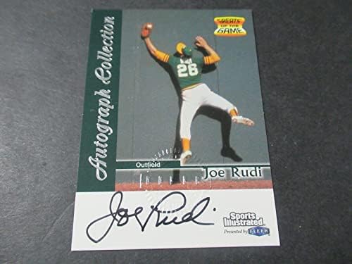 1999 99 Sportski sportovi Ilustrirani Joe Rudi potpisana autogramirana karta Oakland A - bejzbol ploče s autogramiranim karticama