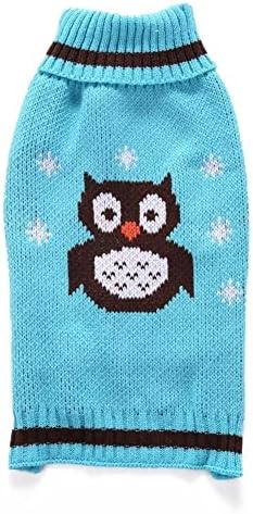 Slatki božićni džemper za plave sove za male pse mačke Zimska topla džemper School Shither Majica Outfits Odjeća m