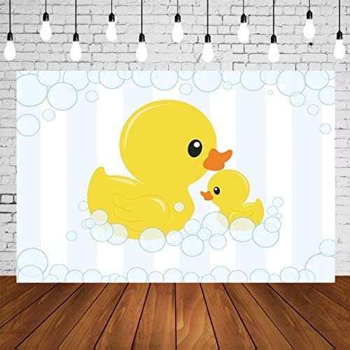 5x3ft pozadina fotografije slatka mala žuta patka tema Baby tuš Bubble pozadina Ducky Party ukrasi za događaje Banner slike Photo Booth rekviziti W-1985