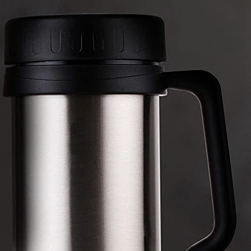 Cujux Thermo šolja od nehrđajućeg čelika vakuumske tikvice s ručkama Termo Cup uredskih termoza za čajnu čahuru crna + silve