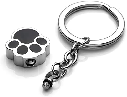 DOTUIARG ogrlica od urne za kućne ljubimce / privjesak za ključeve za uspomenu štene pas Paw Ashes privjesak za ključeve privjesak Memorijalni nakit
