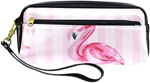 Tbouobt kozmetičke torbe za šminke za žene, male šminkerne torbice za šminku, ružičasti prugasti flamingo