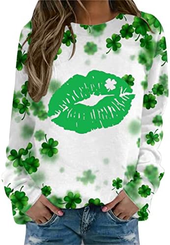Ženska bluza za žene ul Patricks Day Print O vrat Duks okrugli izrez Fit pulover vrhovi Ležeran dugi rukav