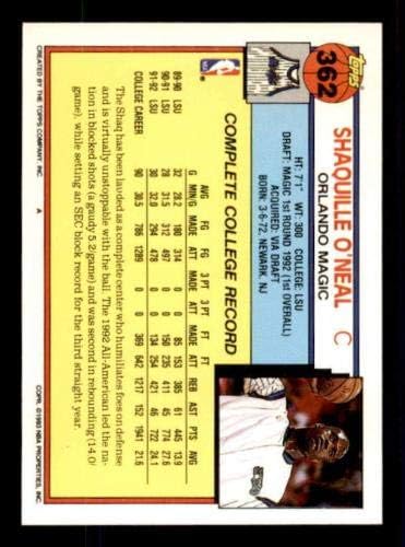 SHAQUILLE O'Neal Rookie Card 1992-93 Topps # 362 - Košarkaške karate Rookie kartice