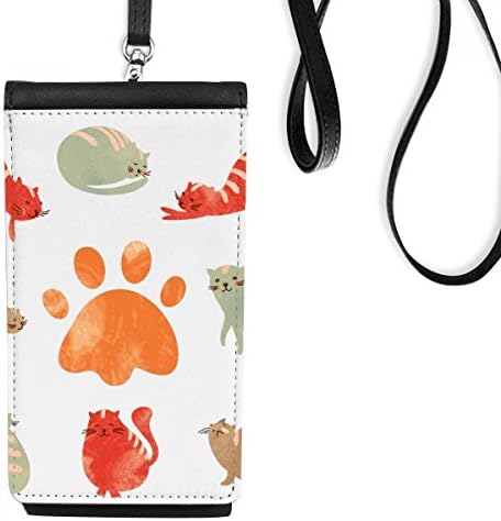 Životinja Slatka mačka FALY FILMPRINT Telefon novčanik torbica Viseća torbica za mobilne uređaje Crni džep