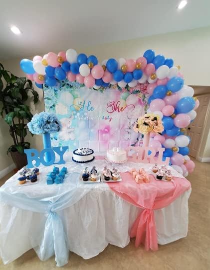 KADBANER Bijelo ružičasto plavi baloni, 100 pakovanja, 12-inčni baloni od lateksa, vjenčanje, Rođendanska zabava, Baby Shower, ukrasi