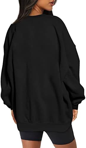 Shusuen Ženski modni predimenzionirani duksevi od flisa dugi rukavi pulover dukserica za vrat ležerni udobni topovi