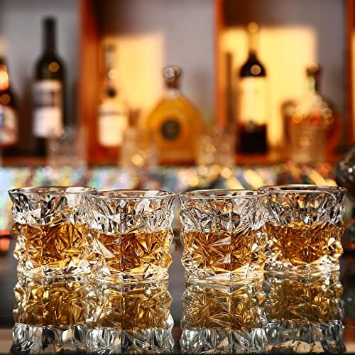 Boximia staromodne naočare za viski sa luksuznom kutijom - 10 Oz Rocks Barware za Scotch, burbon, alkoholna i koktel pića-Set od 4