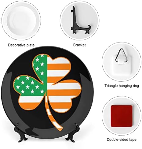 Irska američka djetelina zastava Viseća keramička dekorativna ploča s ekranom Prilagođeni godišnjički vjenčani pokloni za par roditelja